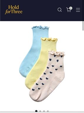 NWT Hold for Three Ruffle Pilates Socks 3 Pack